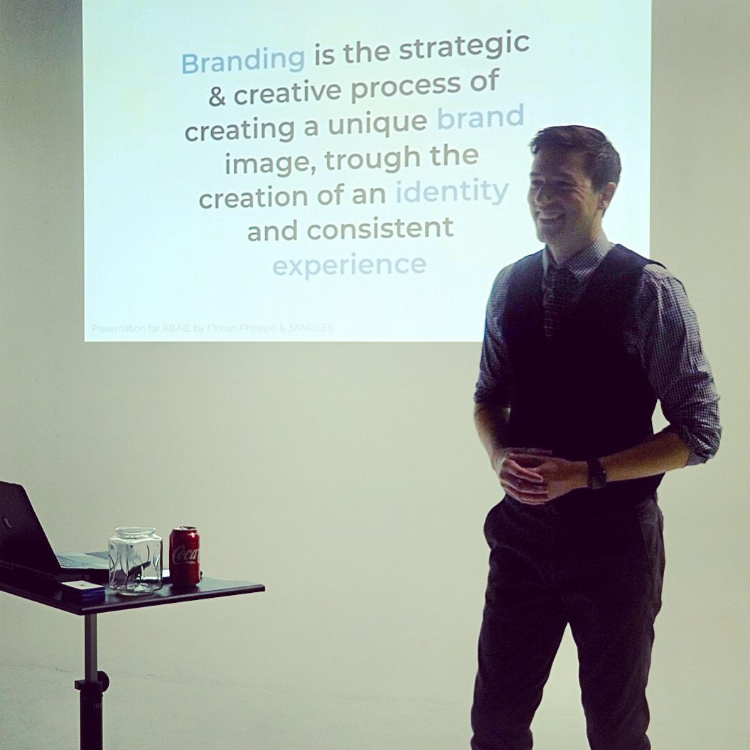 Florian speaking at an Abaie branding session
